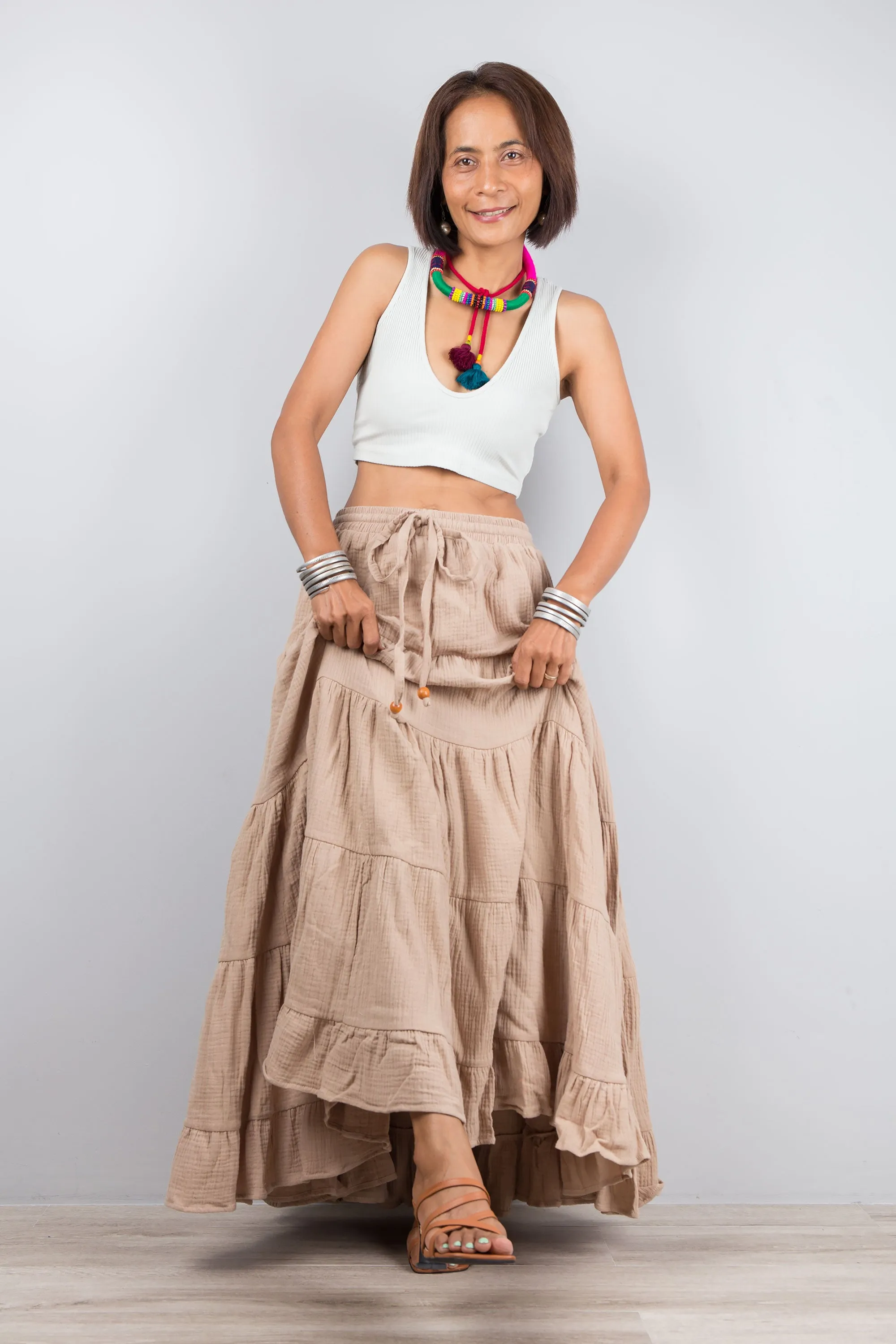 Light Brown Maxi Skirt