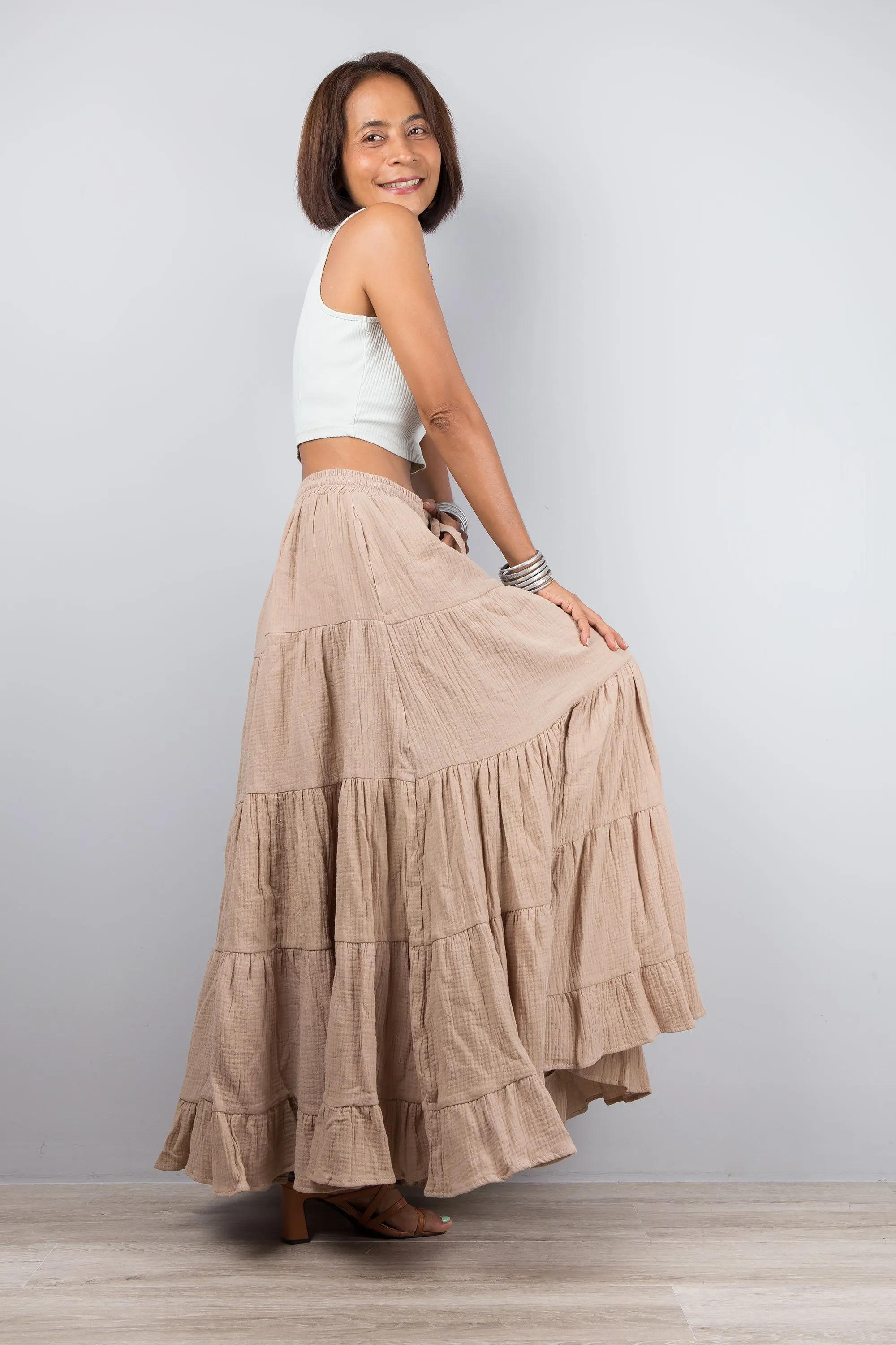 Light Brown Maxi Skirt