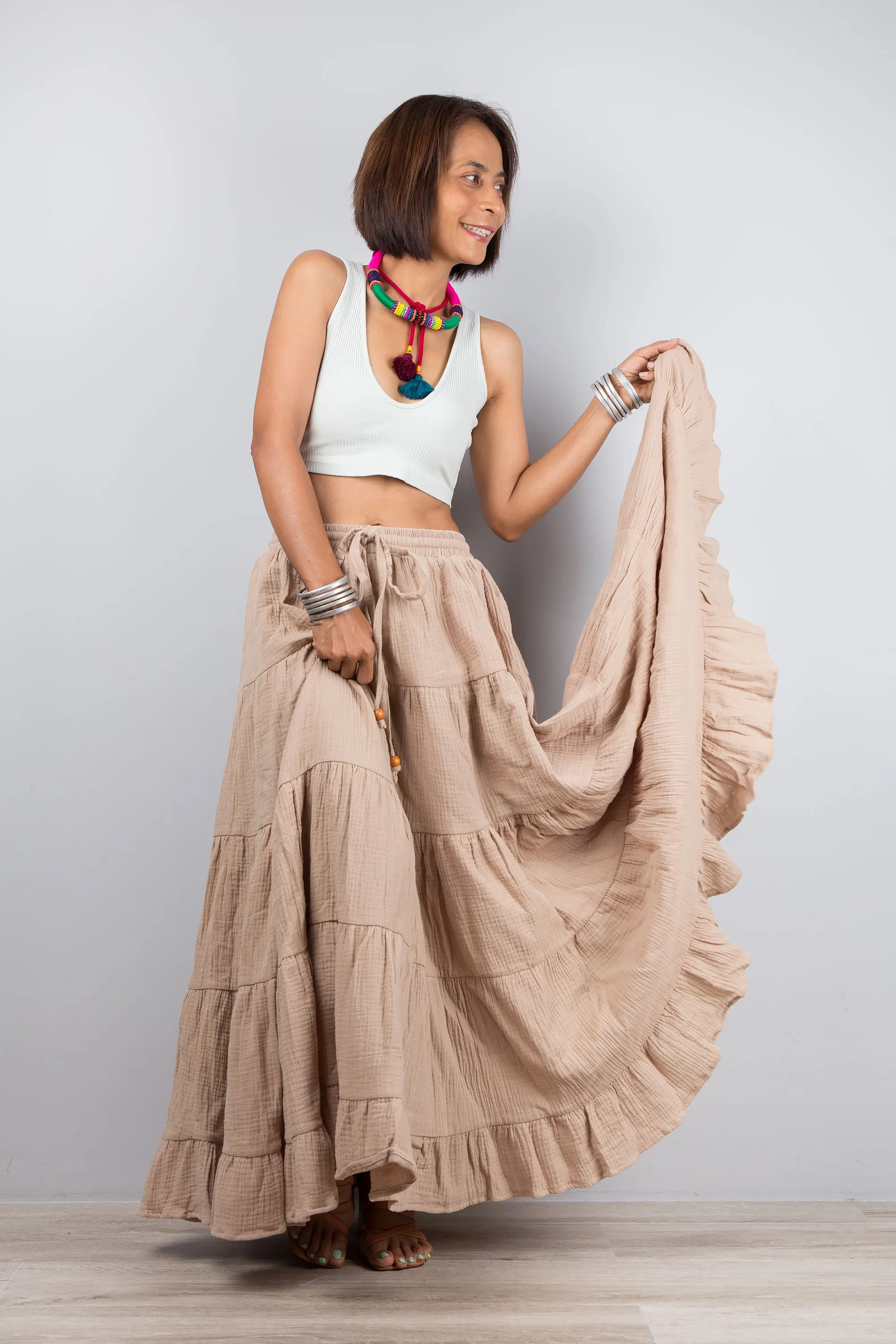 Light Brown Maxi Skirt