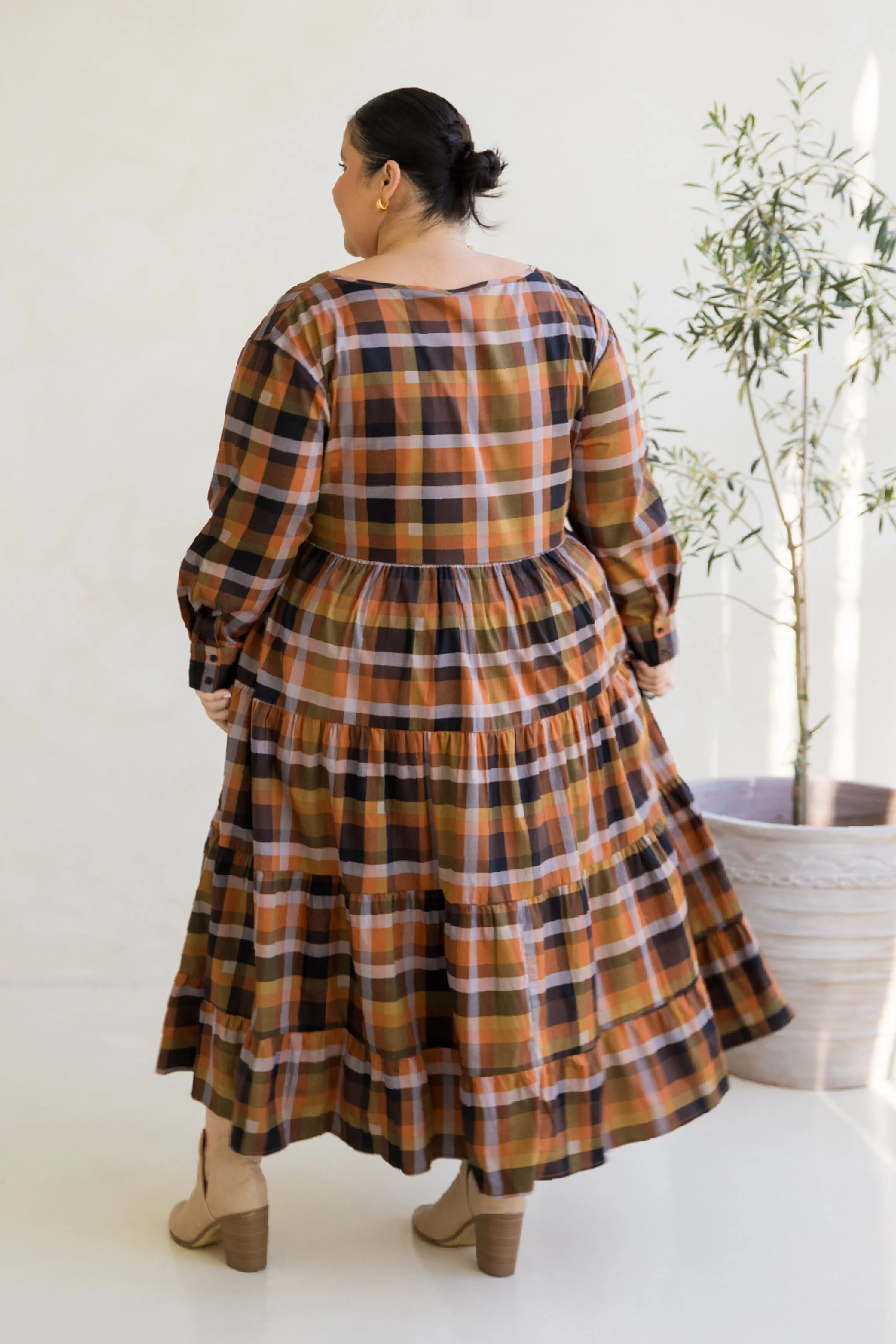 Long Sleeve Waterfall Dress | Fall Check | FINAL SALE