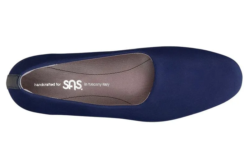 Lucia Slip On Heel navy at Brandy's Shoes Made in USA