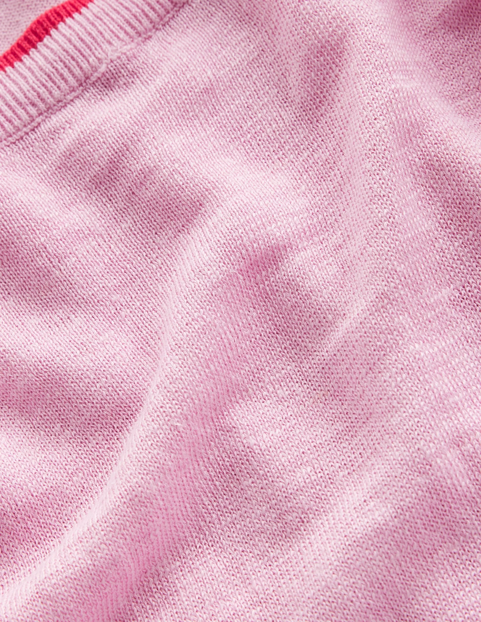 Maggie Boat Neck Linen T-Shirt-Soft Peony Pink