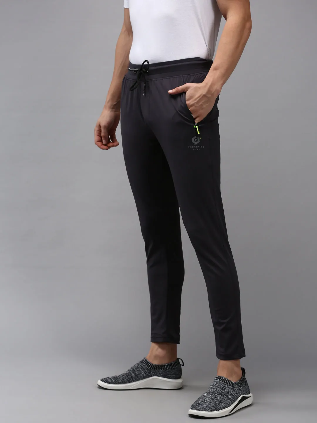 Men Grey Solid Track Pant