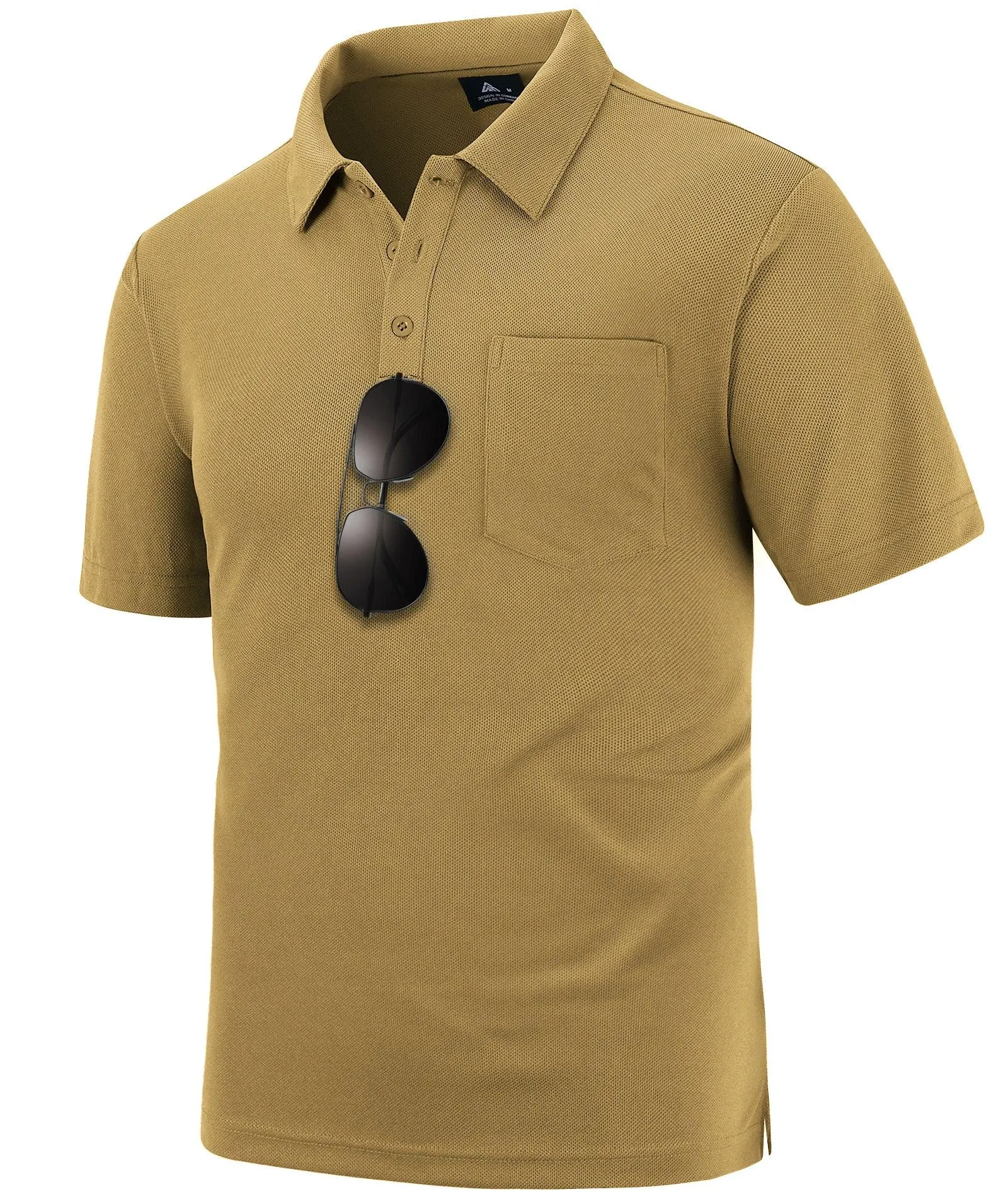 Men's Button Up Pocket Polo Shirt-ZPK007733