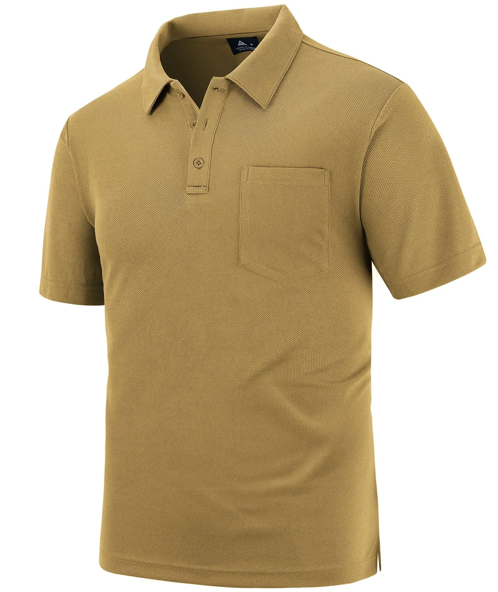 Men's Button Up Pocket Polo Shirt-ZPK007733