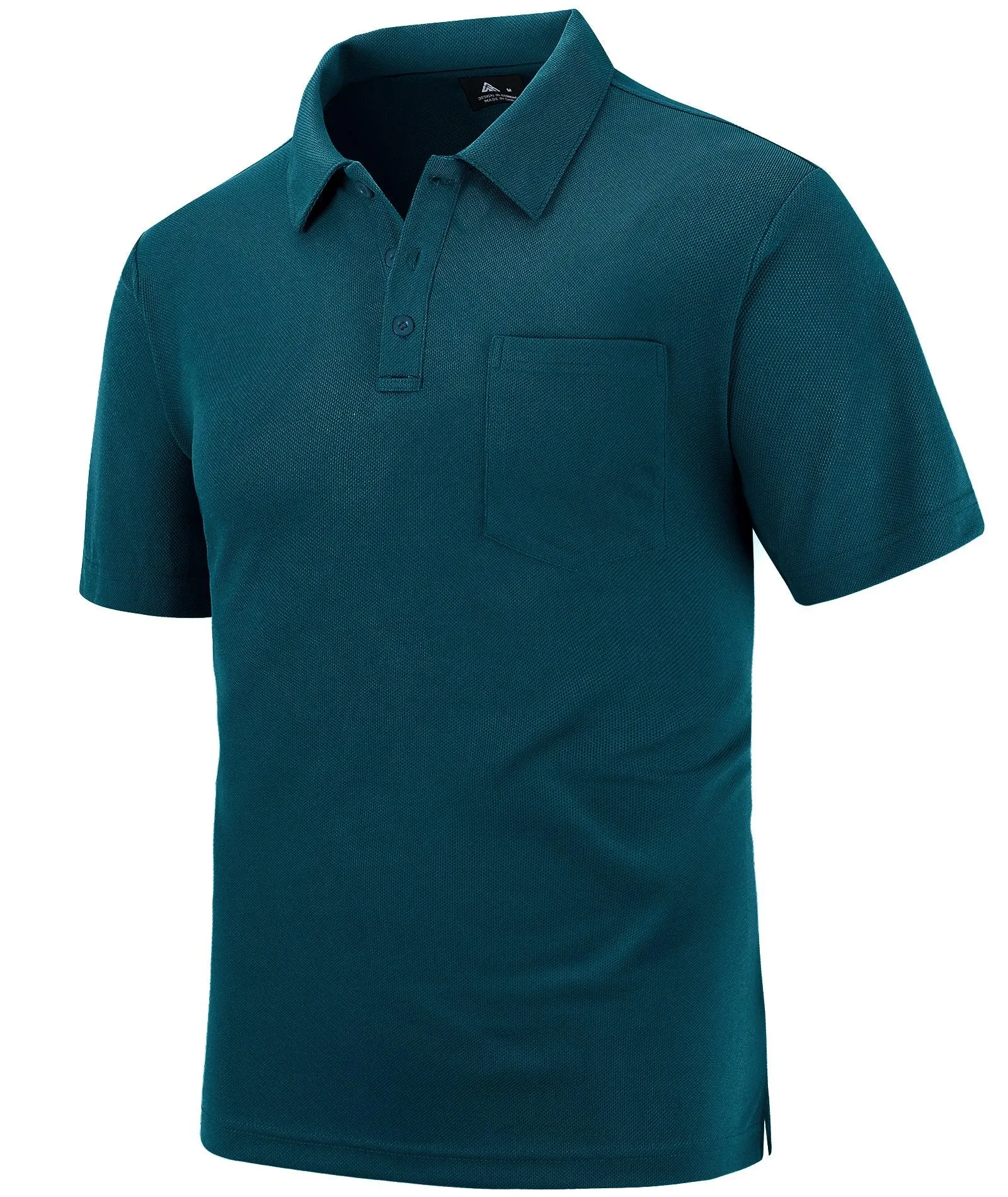 Men's Button Up Pocket Polo Shirt-ZPK007733