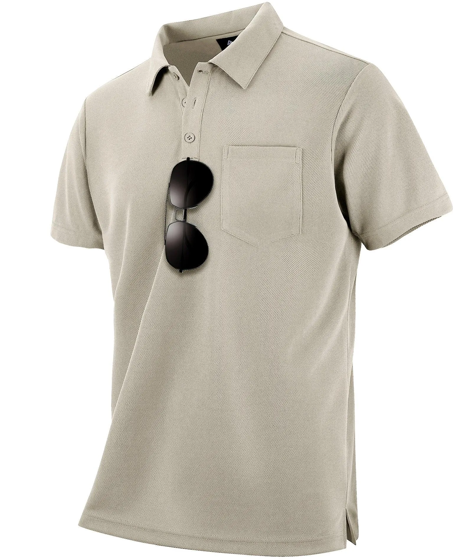 Men's Button Up Pocket Polo Shirt-ZPK007733