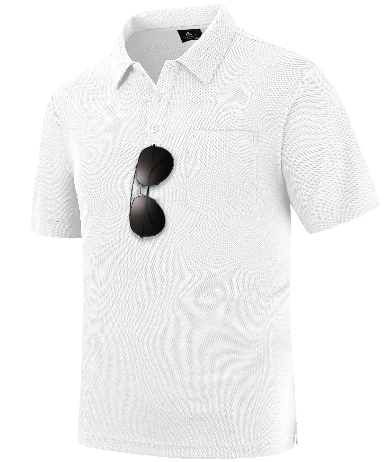 Men's Button Up Pocket Polo Shirt-ZPK007733