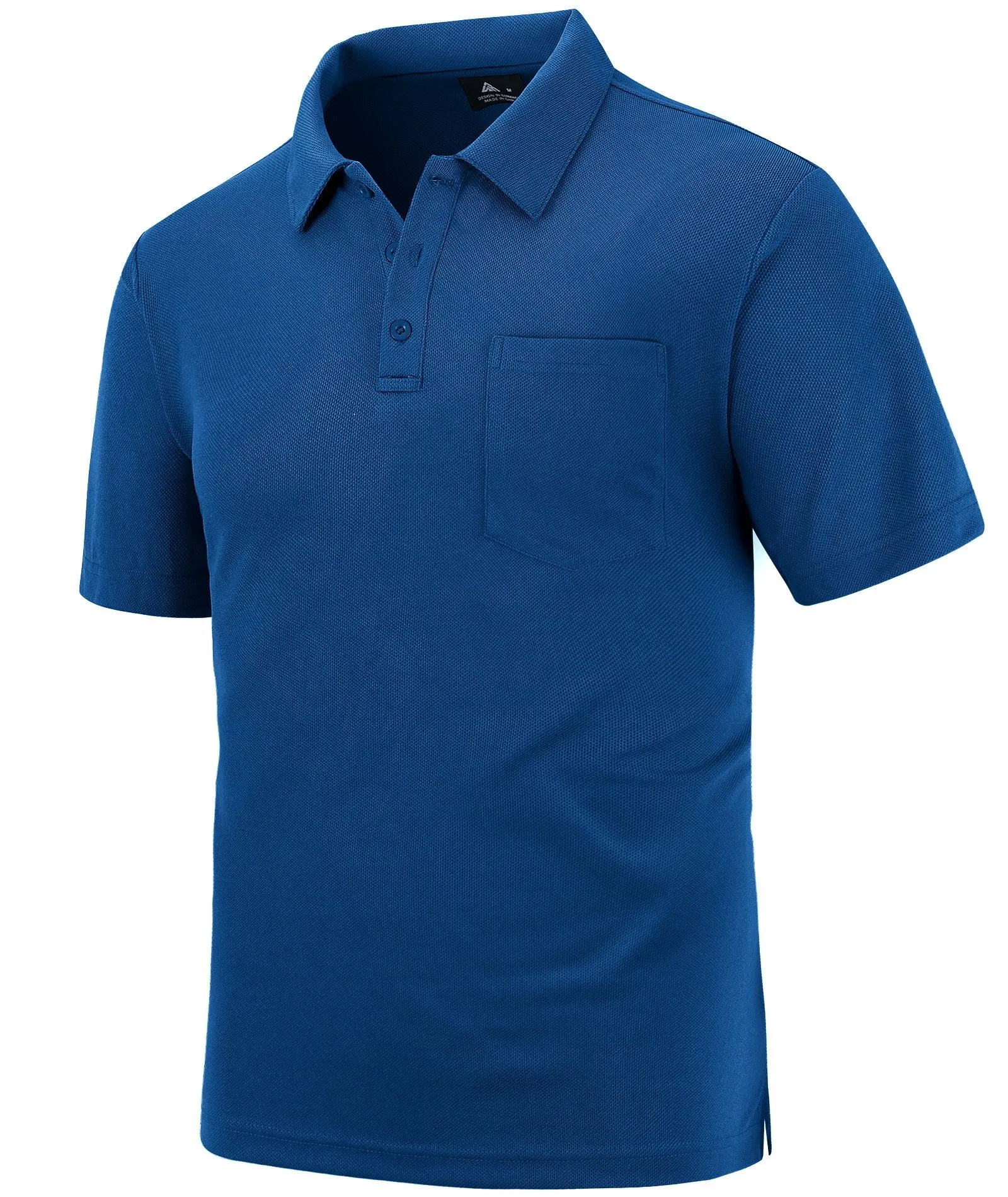 Men's Button Up Pocket Polo Shirt-ZPK007733