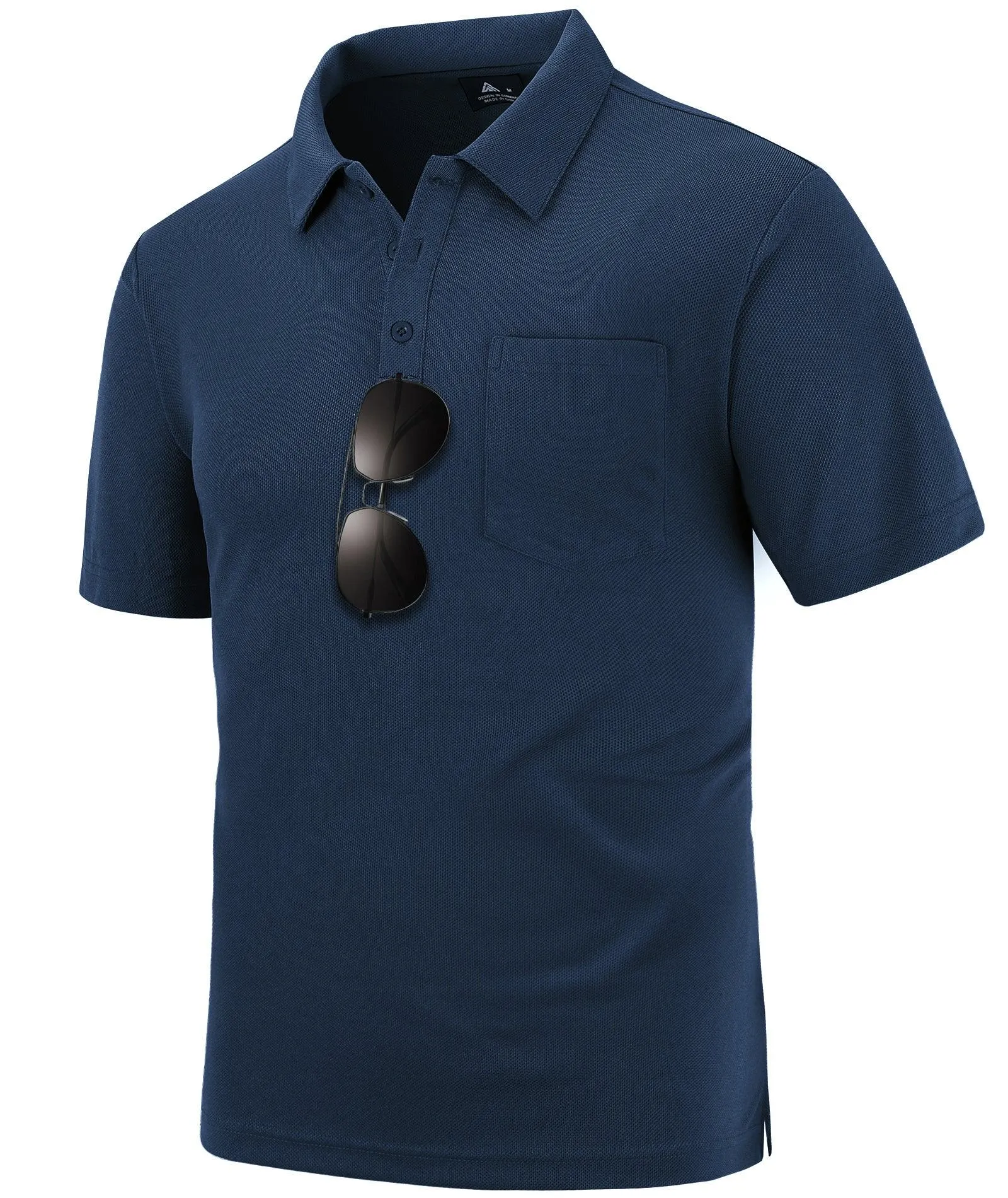 Men's Button Up Pocket Polo Shirt-ZPK007733