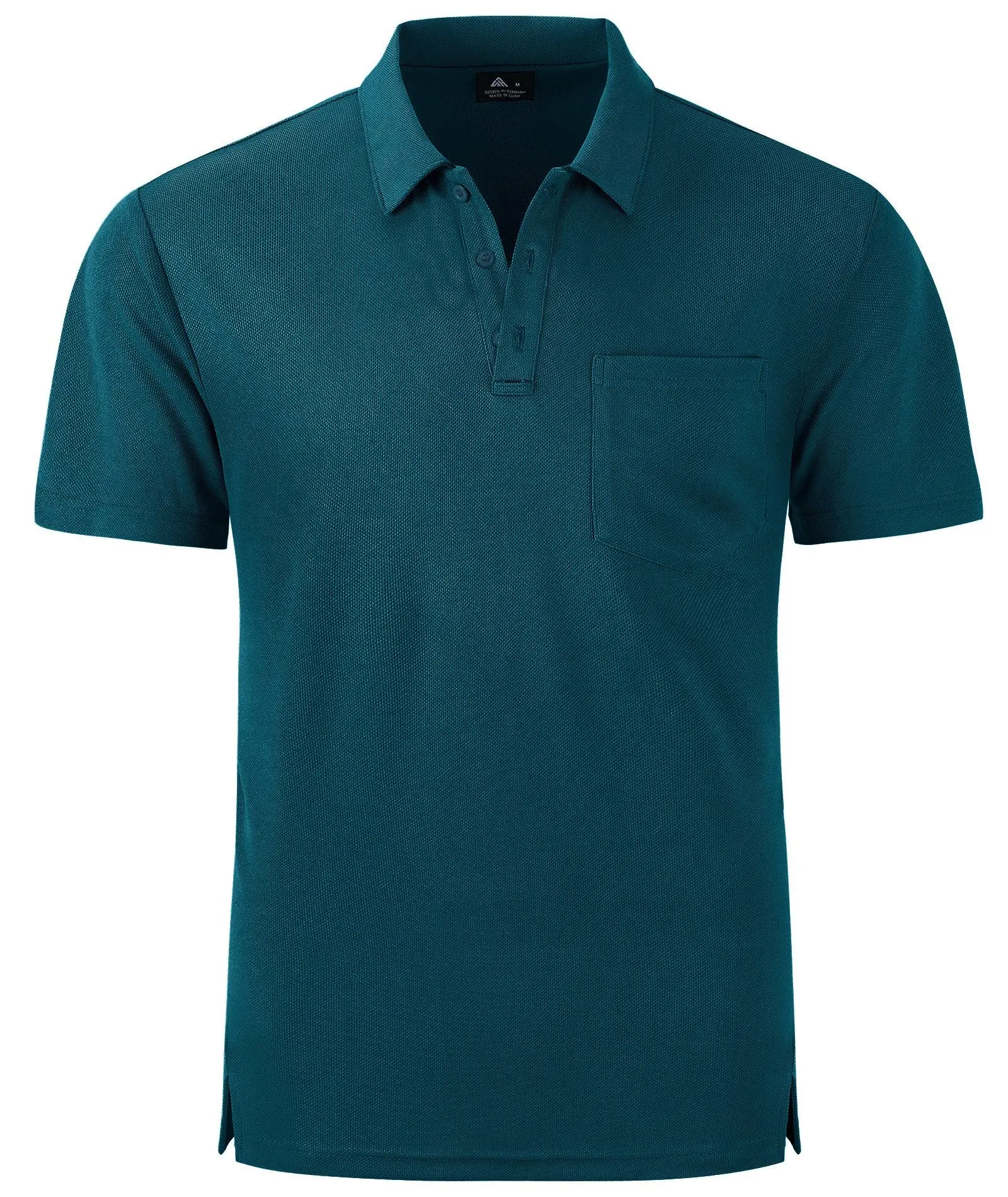 Men's Button Up Pocket Polo Shirt-ZPK007733