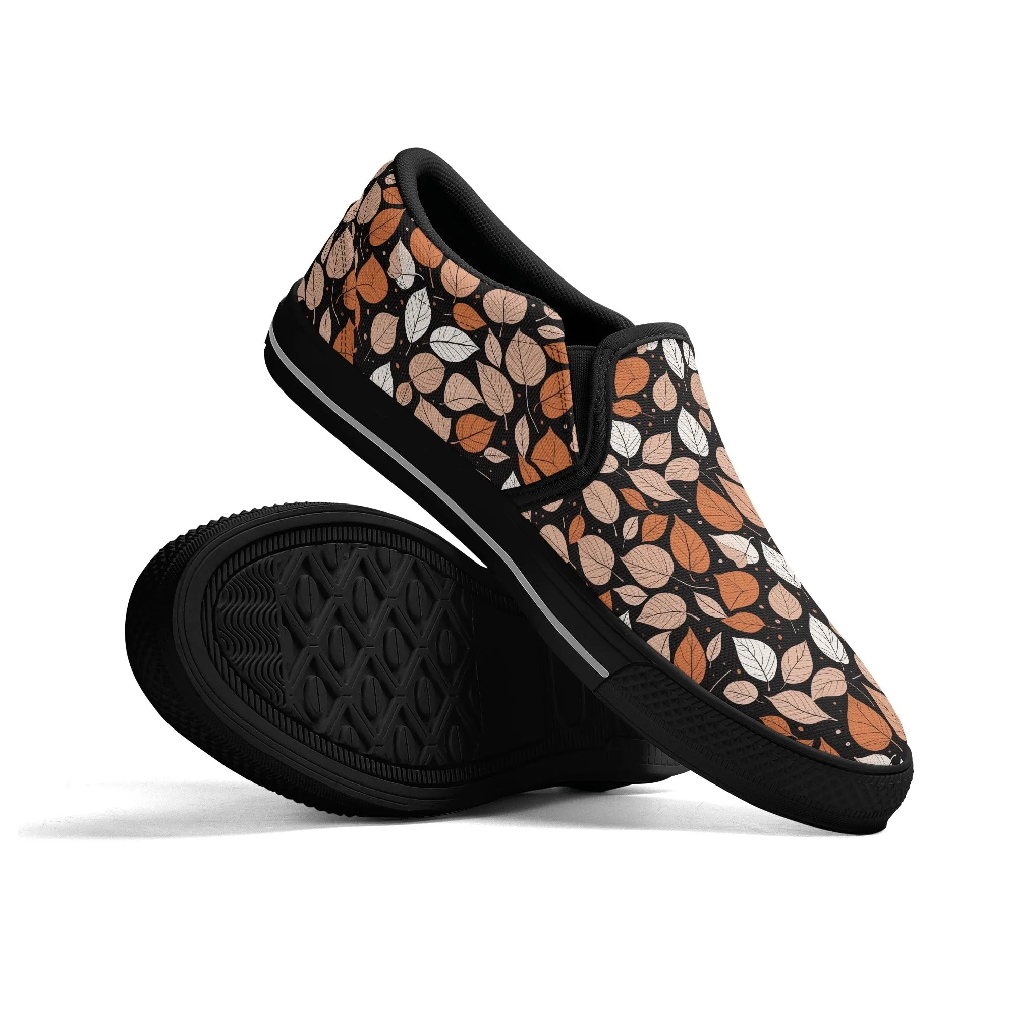 Mens Dark Leaves Rubber Slip On Shoes