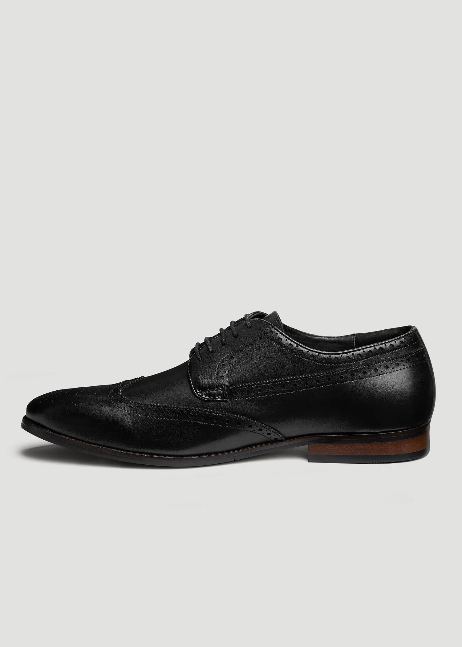 Men's Leather Brogue Oxford Size 13 to 16 in Black