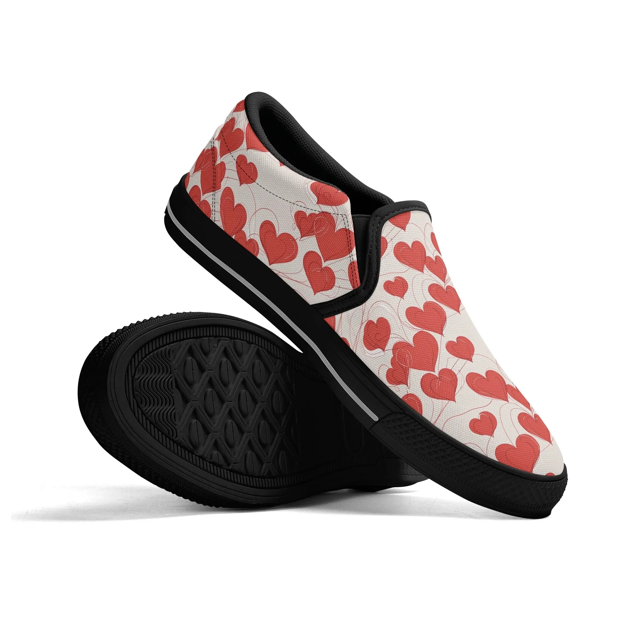 Mens Minimal Hearts Rubber Slip On Shoes