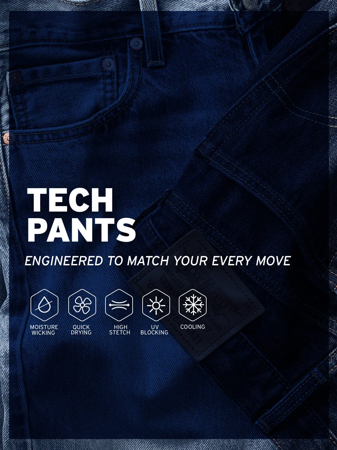 Men's Navy Regular Fit Tech Pant Chinos