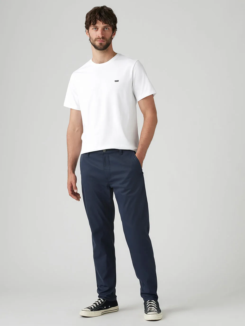 Men's Navy Regular Fit Tech Pant Chinos