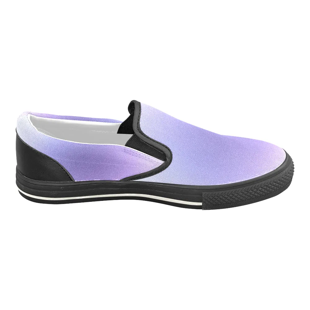 Men's Purple Solid Print Canvas Slip-on Shoes