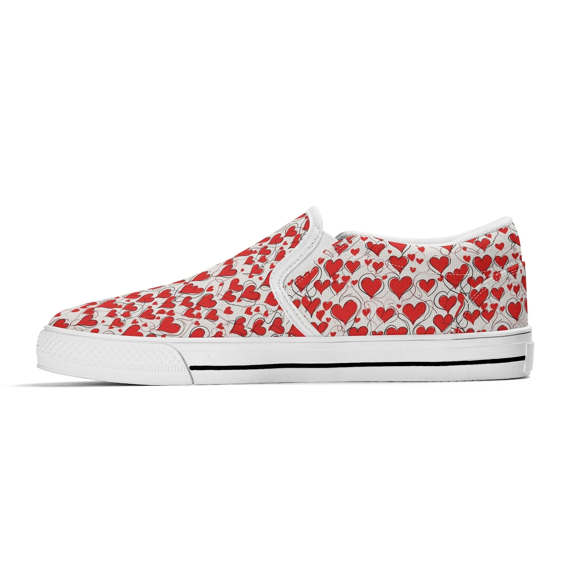 Mens Scribble Hearts Rubber Slip On Shoes