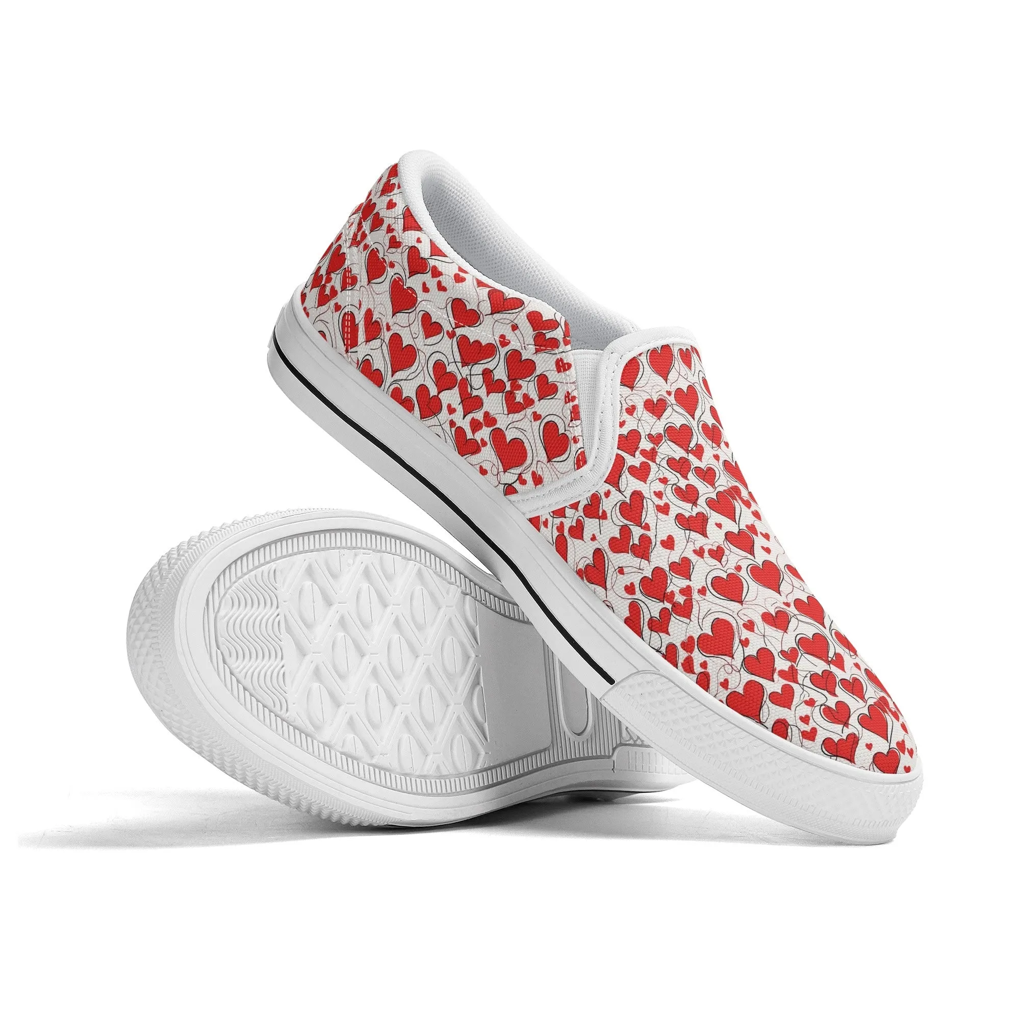 Mens Scribble Hearts Rubber Slip On Shoes