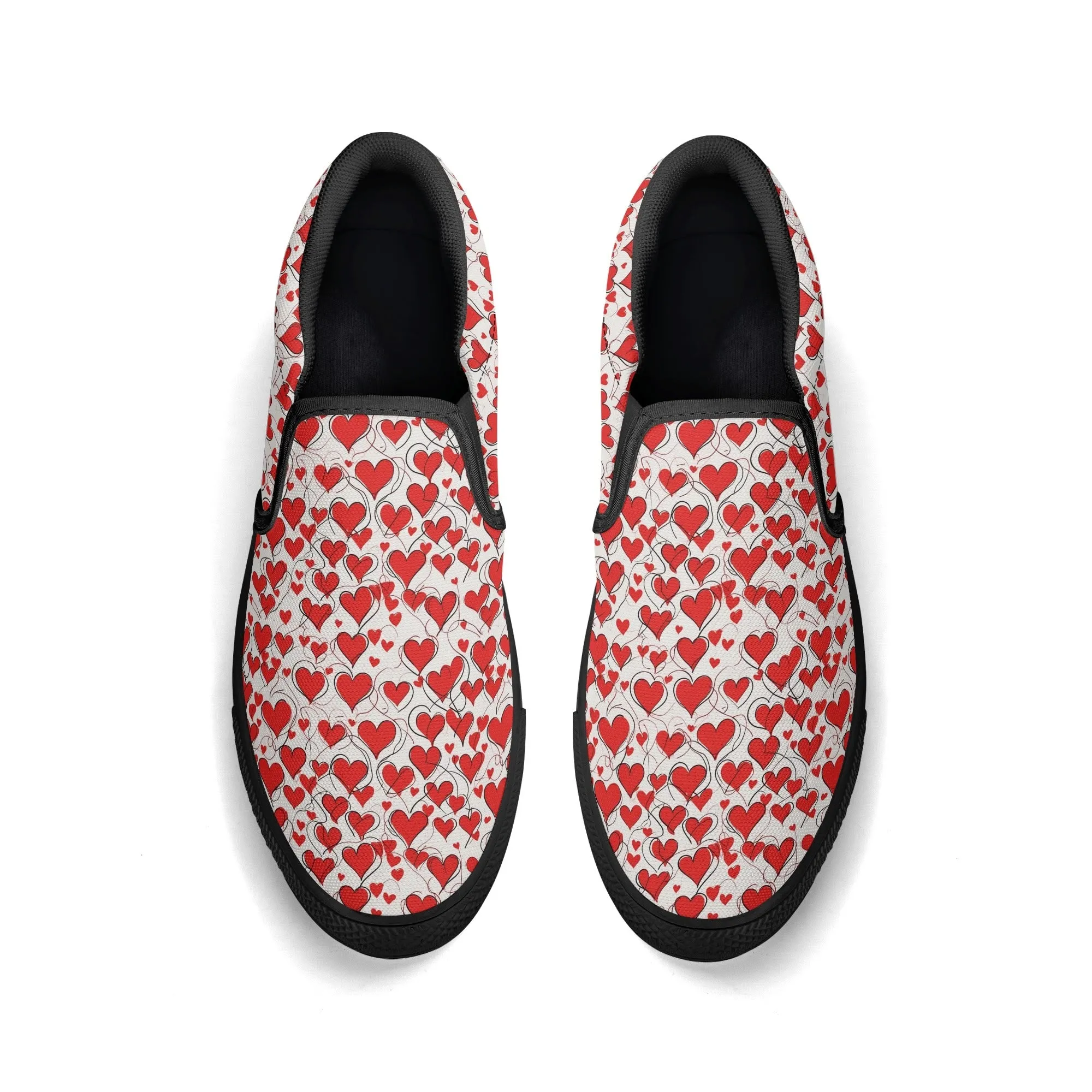 Mens Scribble Hearts Rubber Slip On Shoes