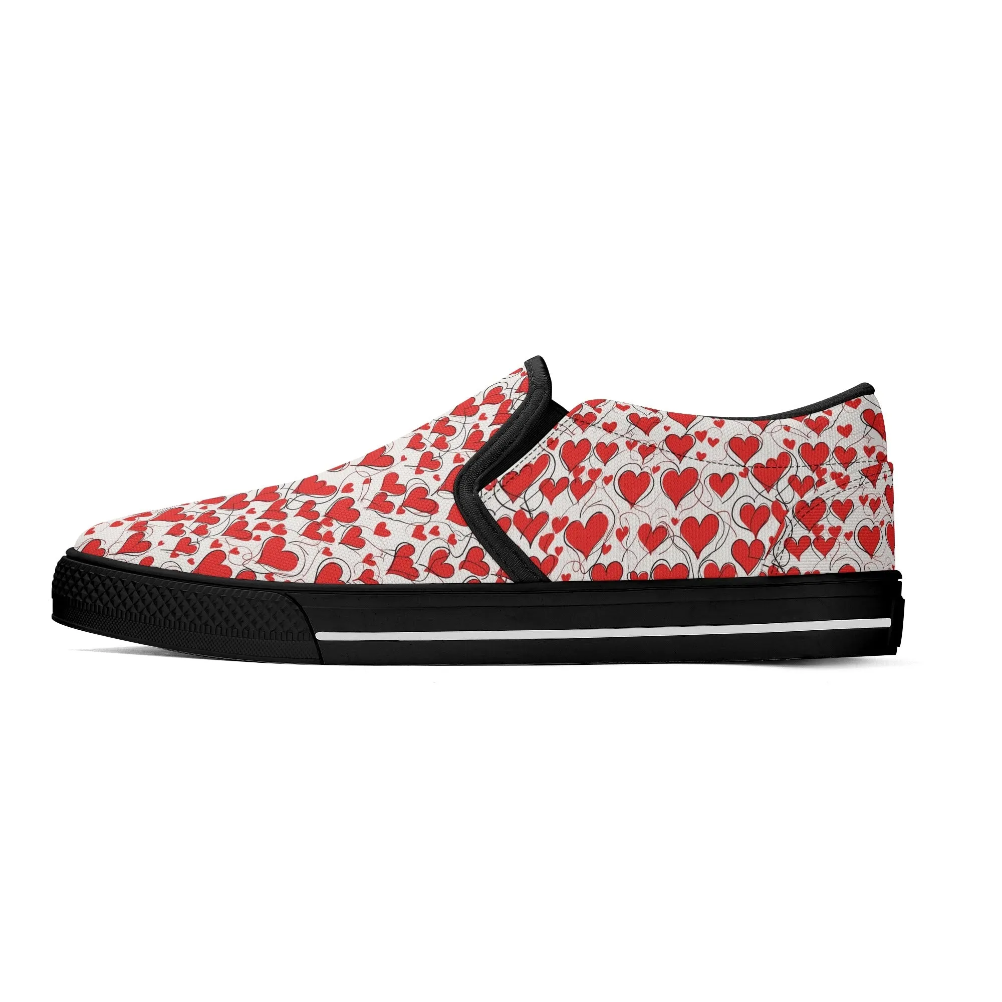 Mens Scribble Hearts Rubber Slip On Shoes