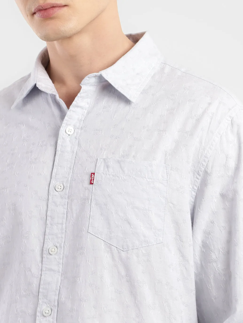 Men's Self Design Slim Fit Linen Shirt