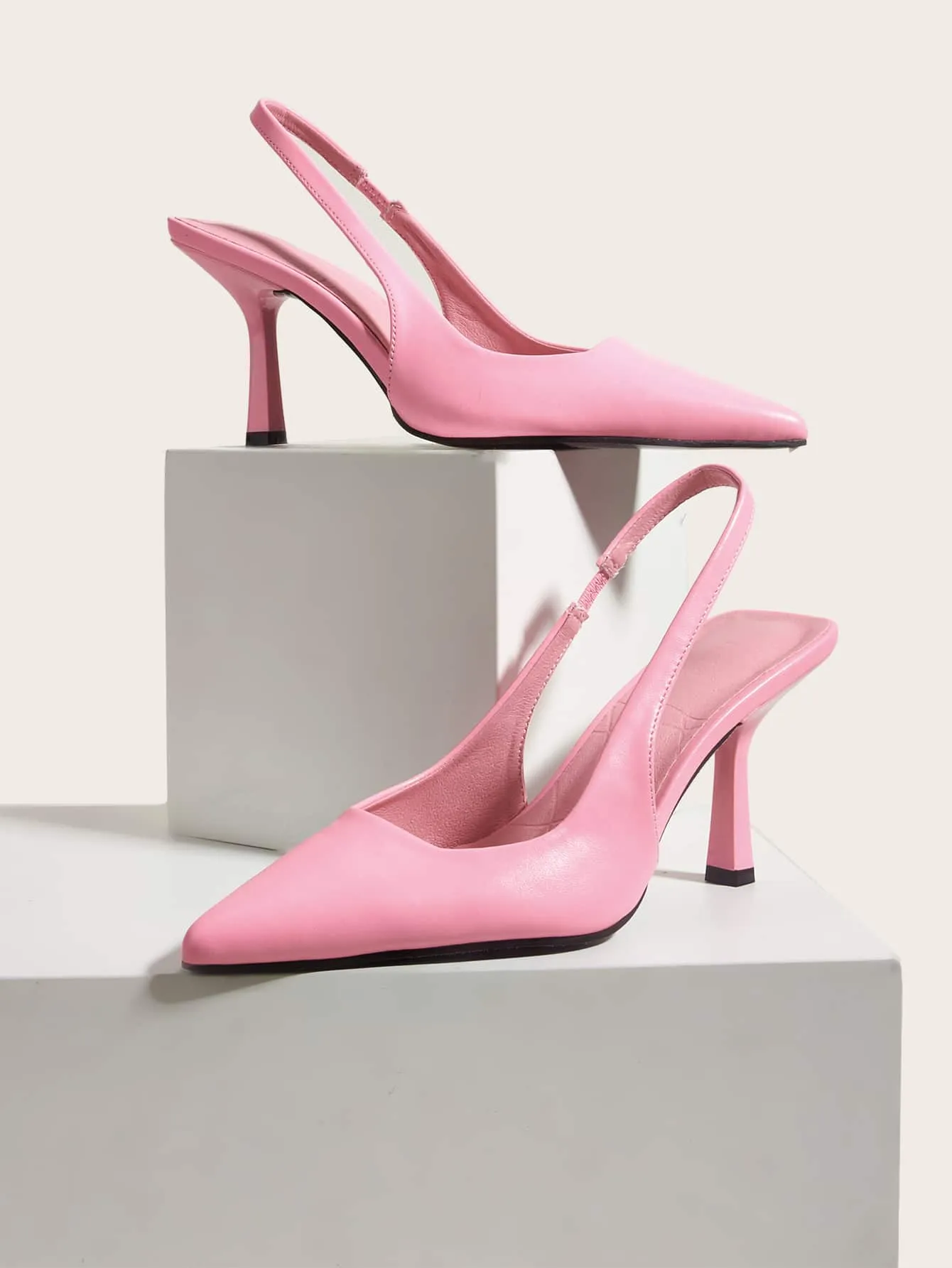 Minimalist Point Toe Slingback Pumps