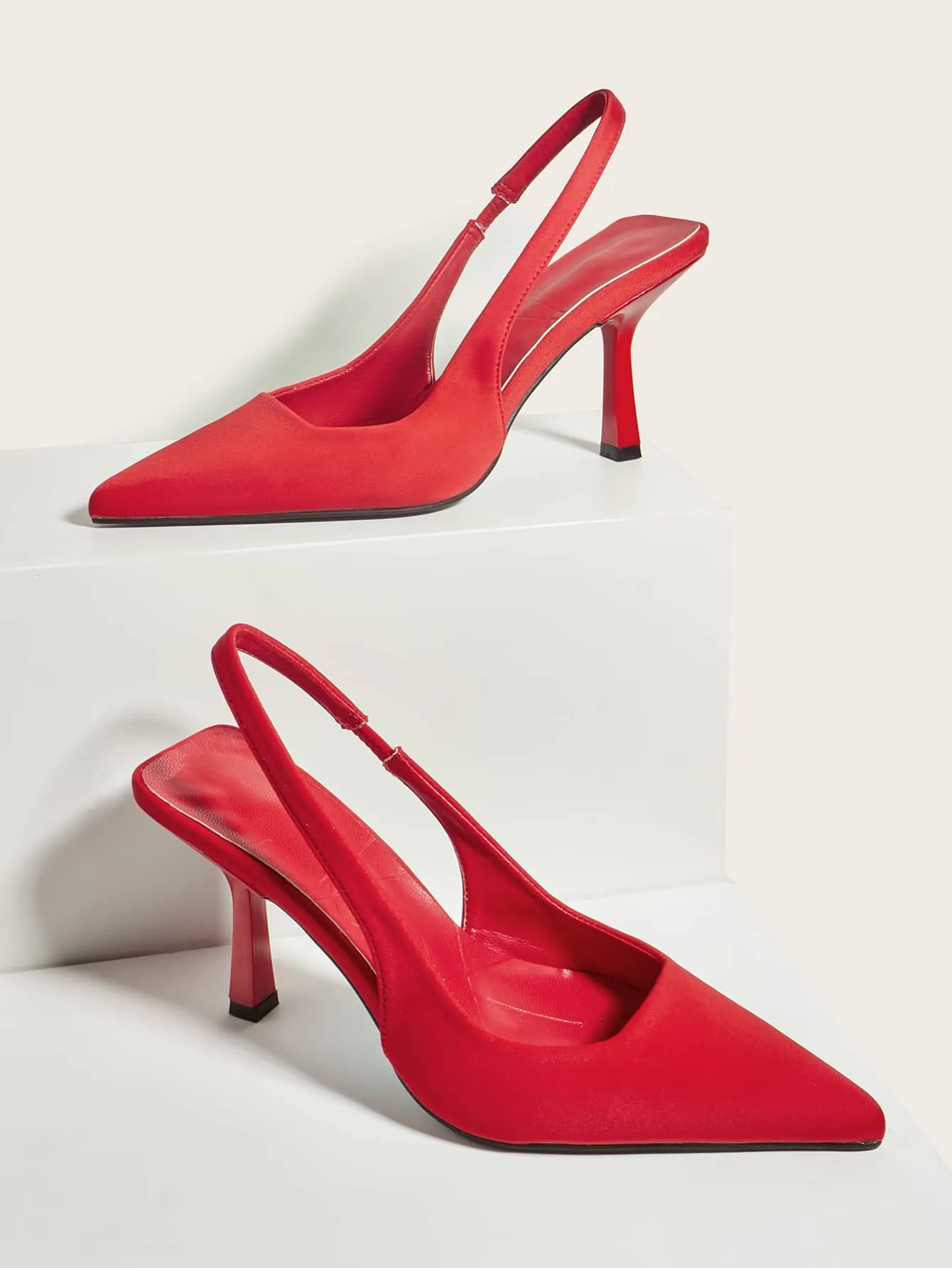 Minimalist Point Toe Slingback Pumps