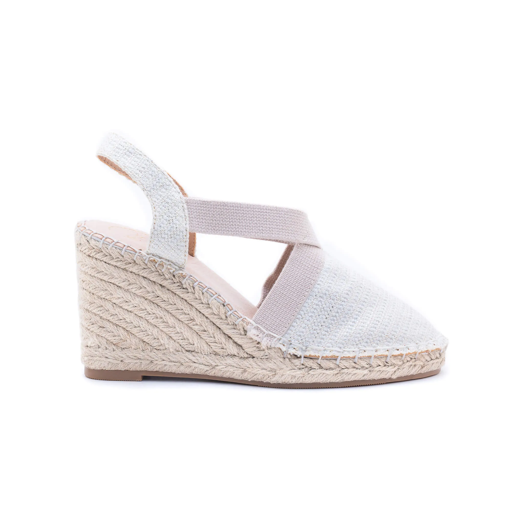 Molly White and Silver Espadrilles