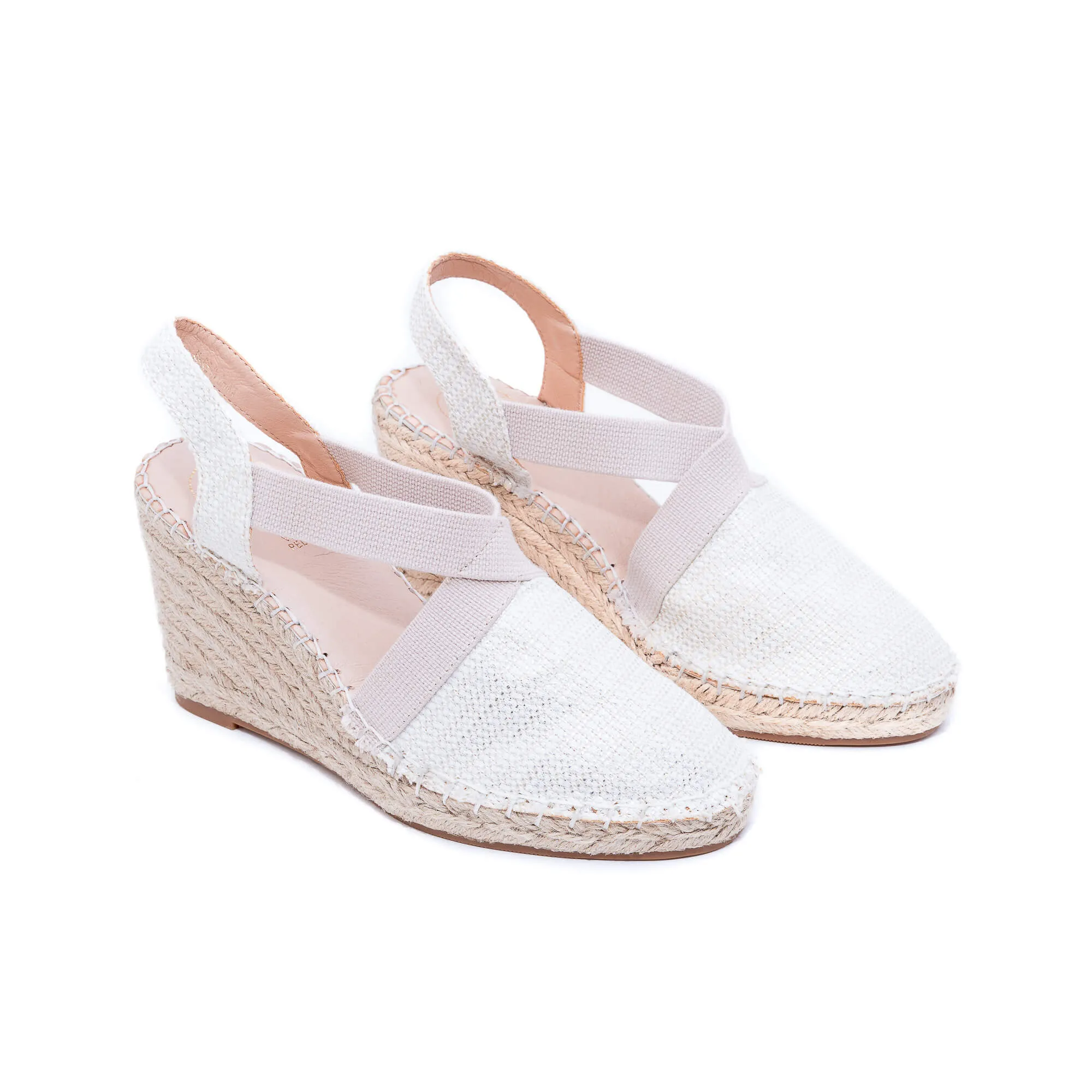 Molly White and Silver Espadrilles