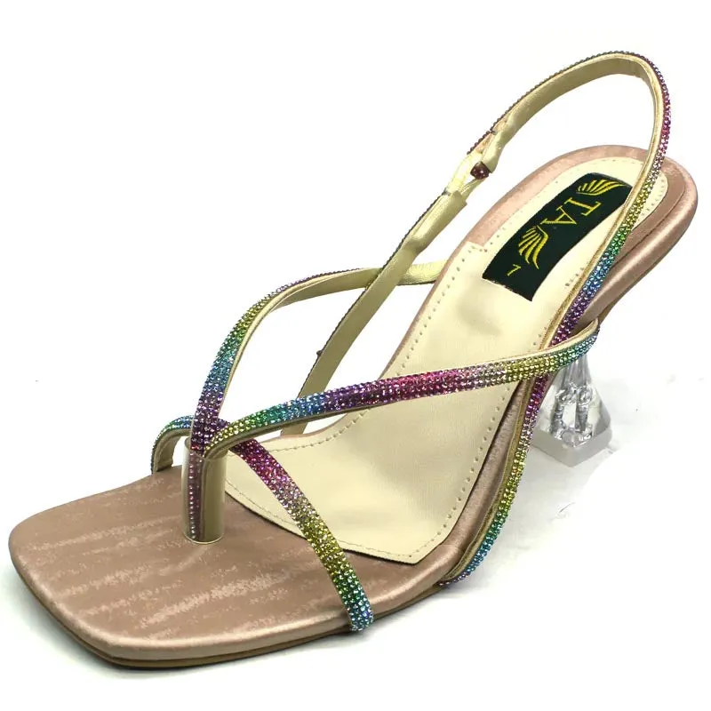 Multi Fancy Heel Sandal