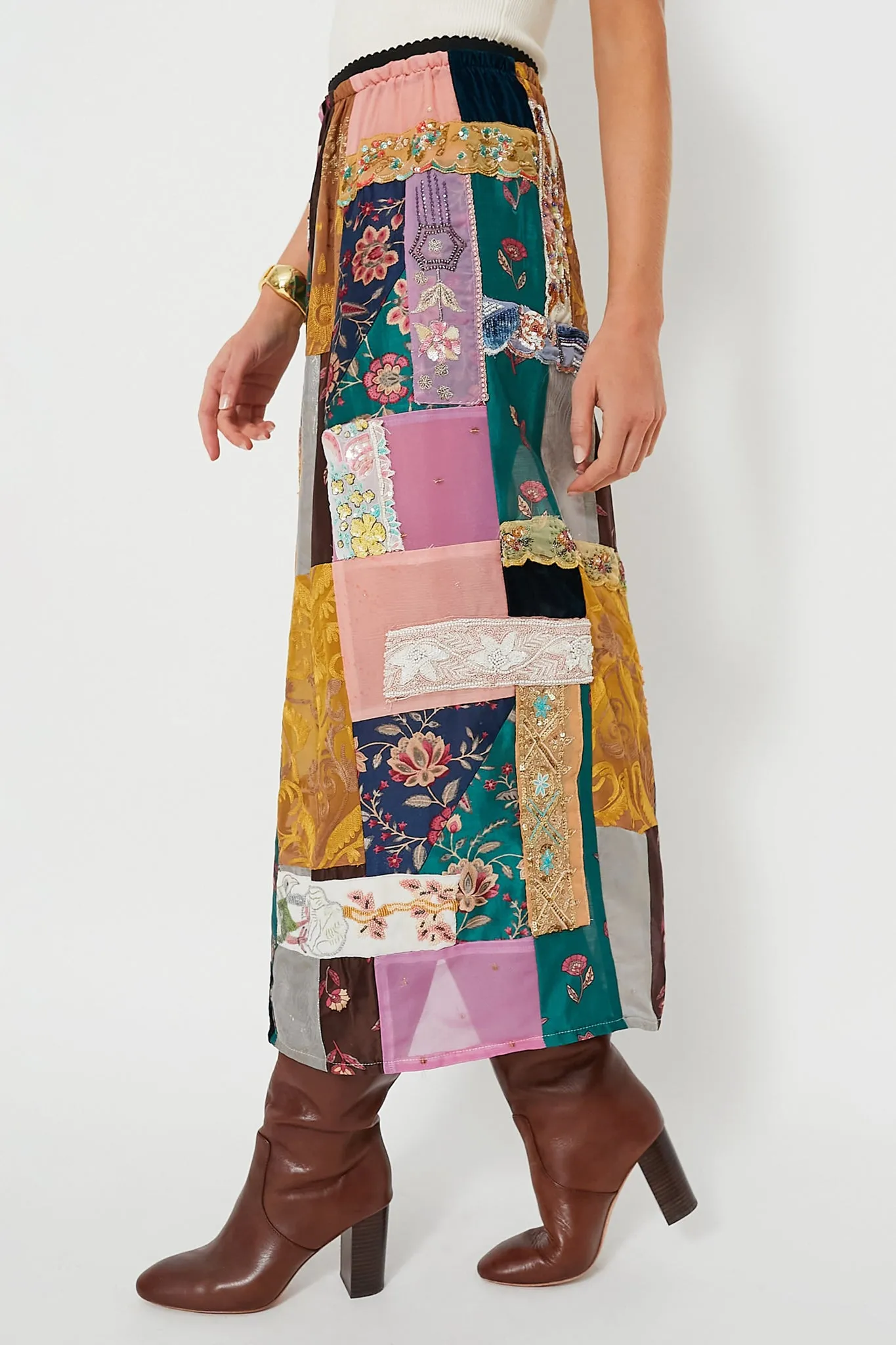 Multi Phoebe Patchwork Skirt