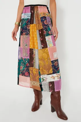 Multi Phoebe Patchwork Skirt