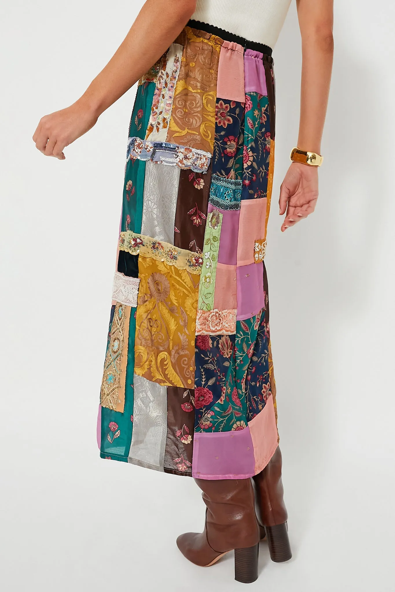 Multi Phoebe Patchwork Skirt