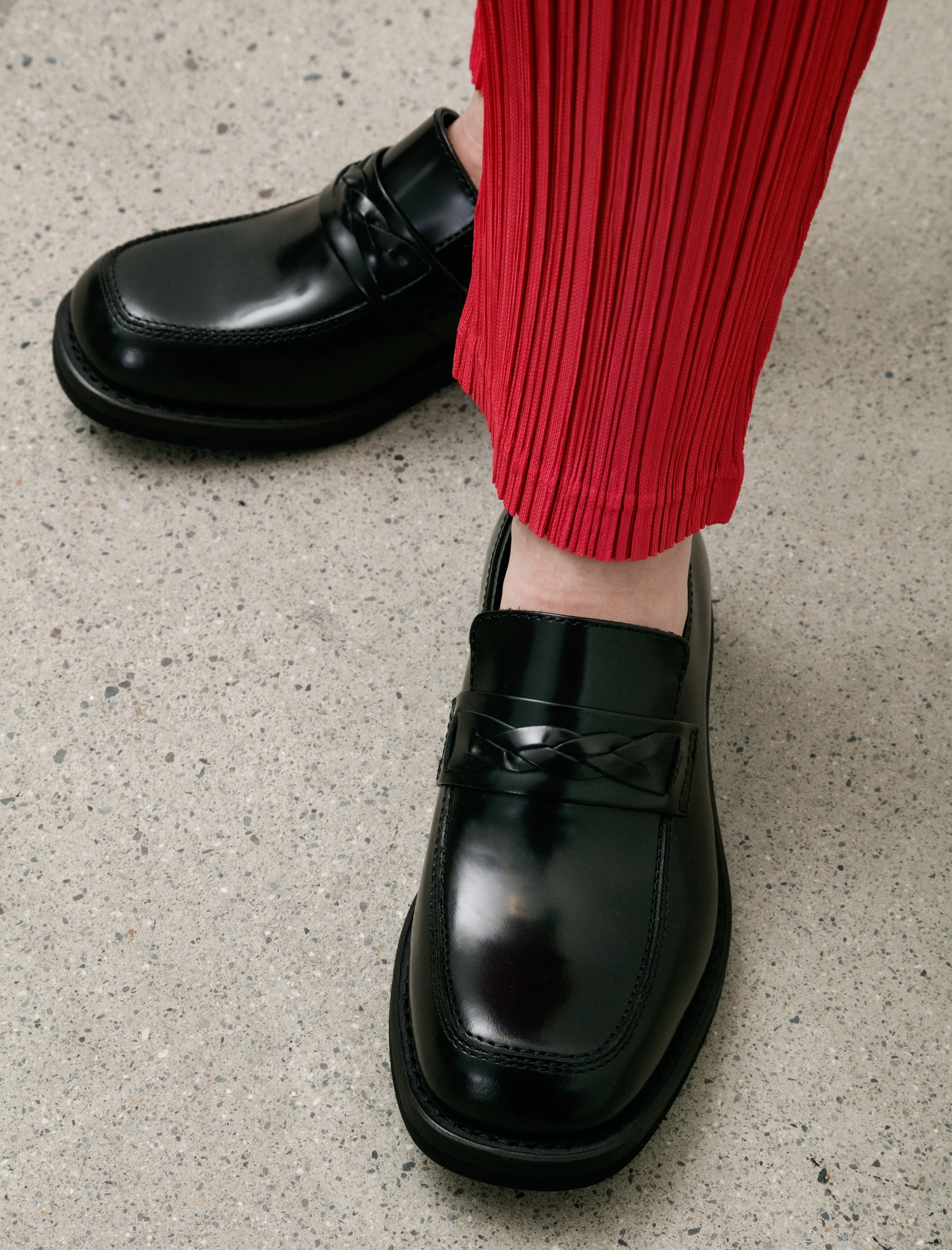 Nakano Shoe Glazed Black Leather