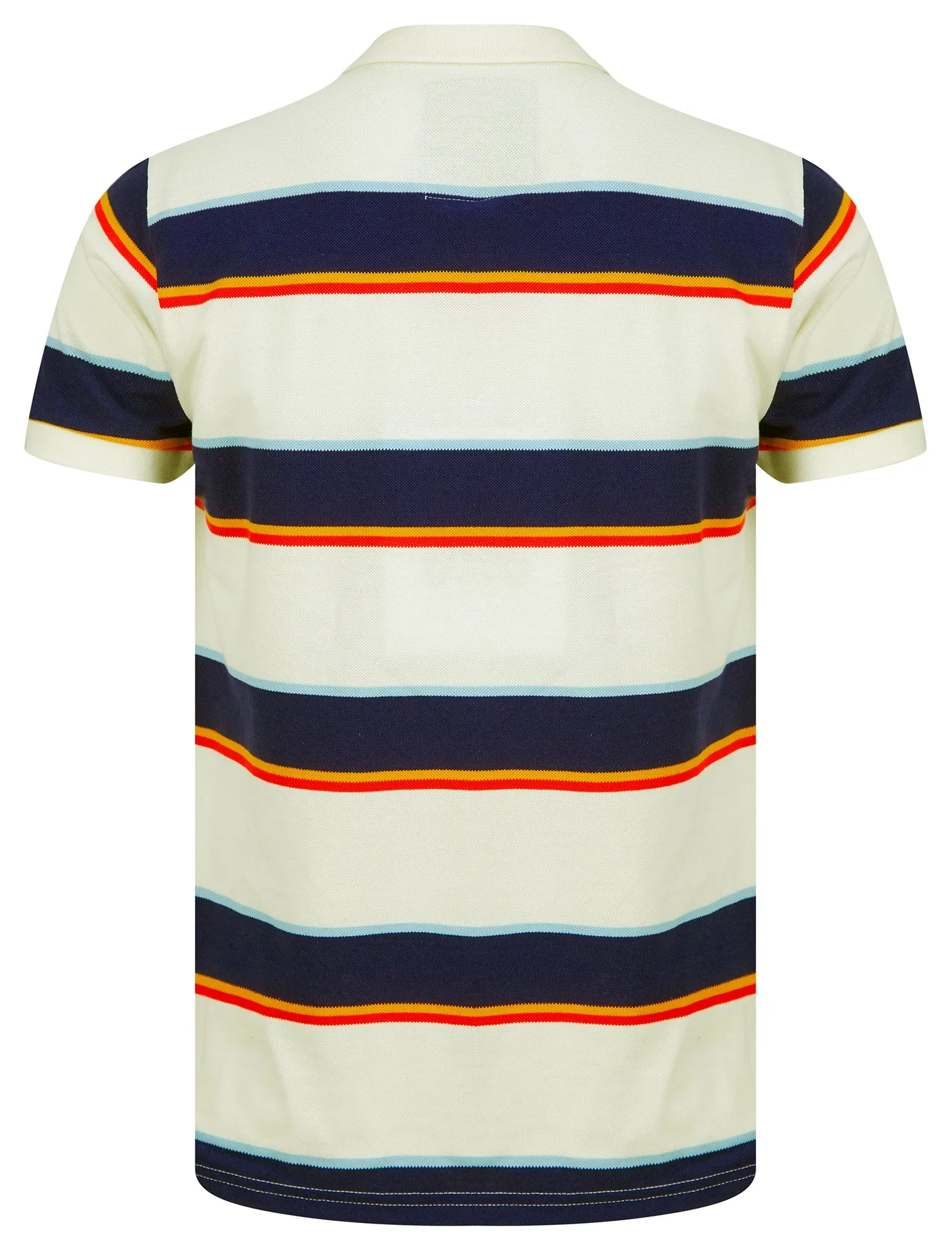 Nova Striped Cotton Pique Polo Shirt in Snow White - Tokyo Laundry