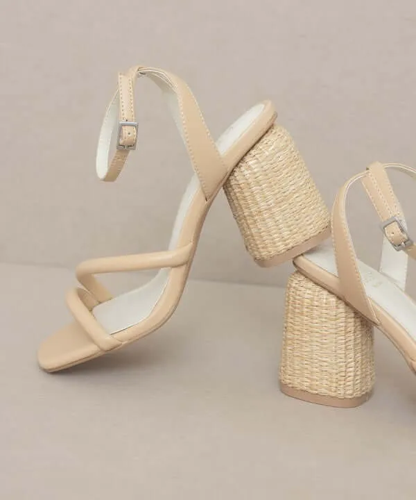 Oasis Society Alaia - Strappy Raffia Heels Sandals