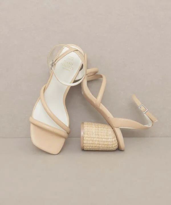 Oasis Society Alaia - Strappy Raffia Heels Sandals