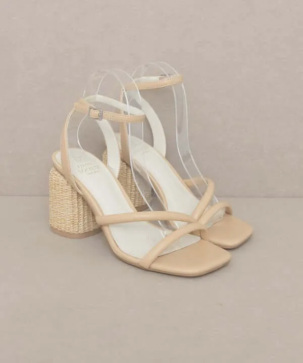 Oasis Society Alaia - Strappy Raffia Heels Sandals