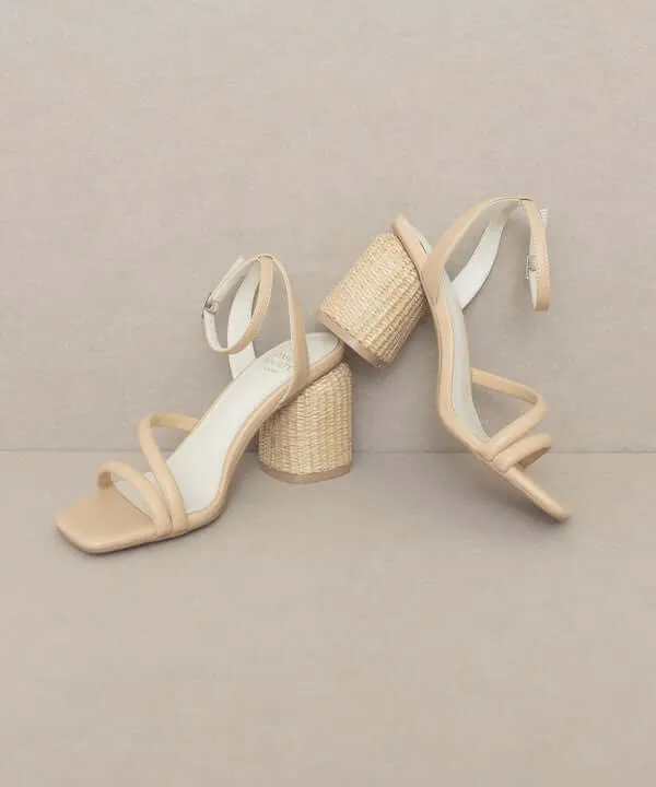 Oasis Society Alaia - Strappy Raffia Heels Sandals