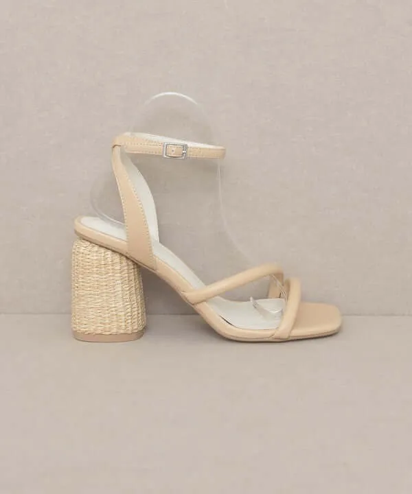 Oasis Society Alaia - Strappy Raffia Heels Sandals