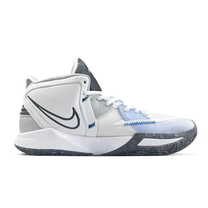 Personalized Nike Kyrie 8 Infinity Basketball Sneakers for Unisex - Mid-top Black/Blue DC9134-102