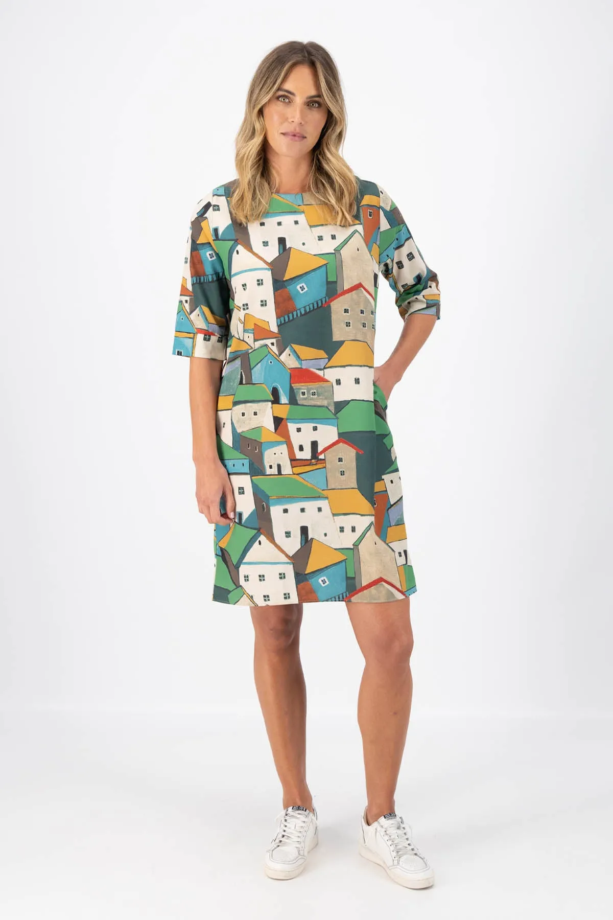 Pueblito Sencillo Shift Dress Green