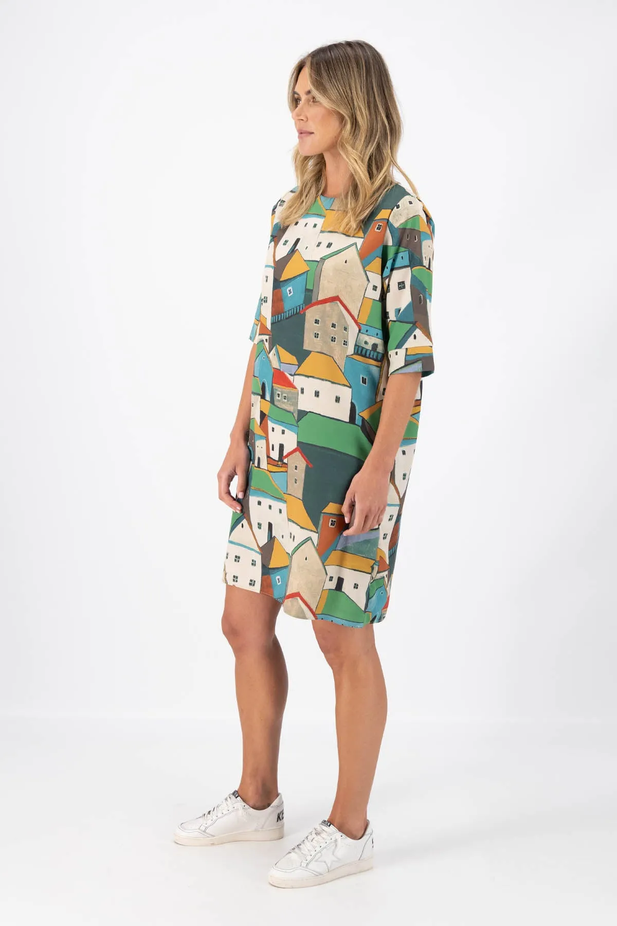 Pueblito Sencillo Shift Dress Green