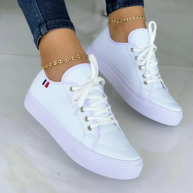 Purpdrank - White Fashion Casual Bandage Patchwork Solid Color Round Comfortable Out Door Shoes