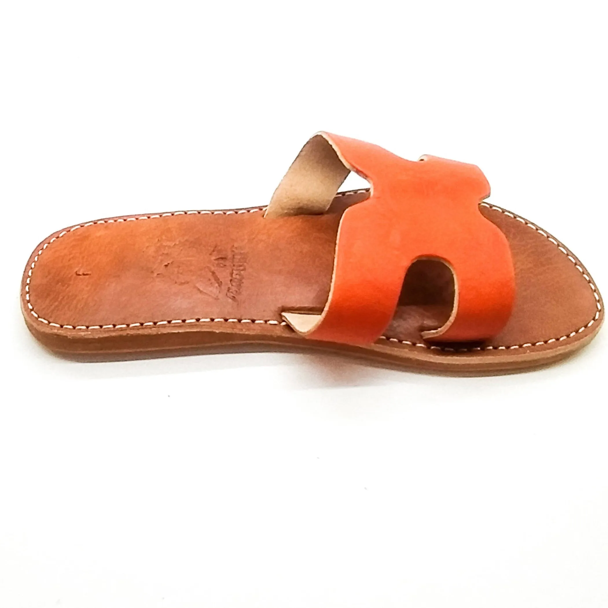 Real Leather Orange Sandals