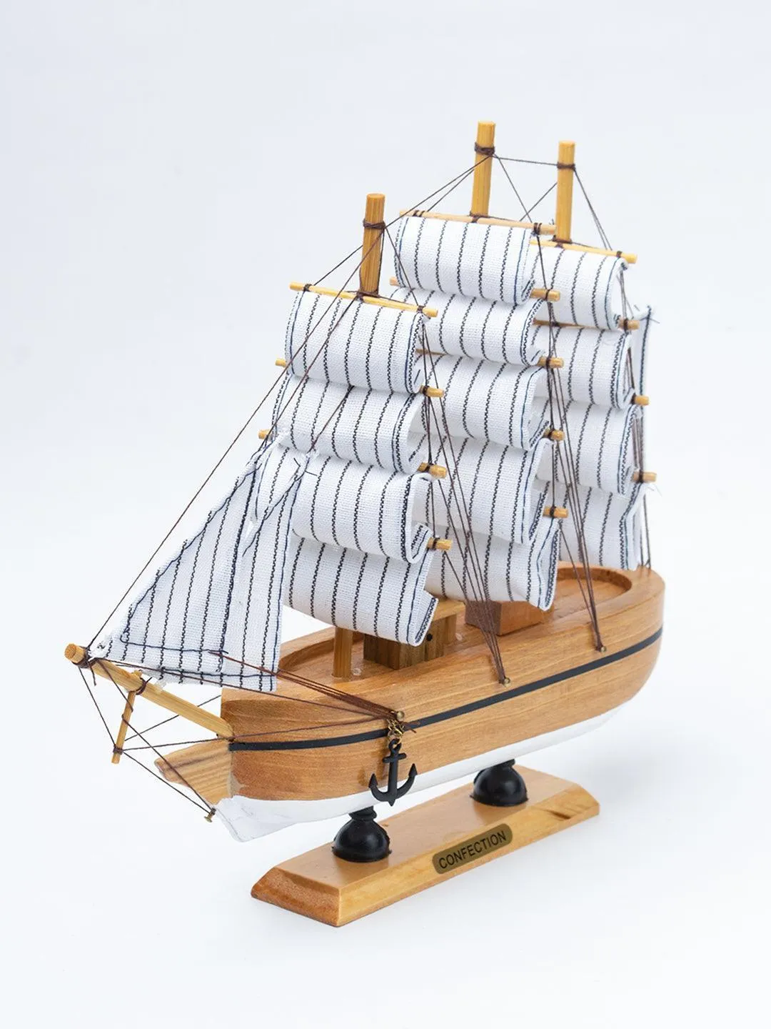 Sailing Boat Decorative Showpiece - Brown