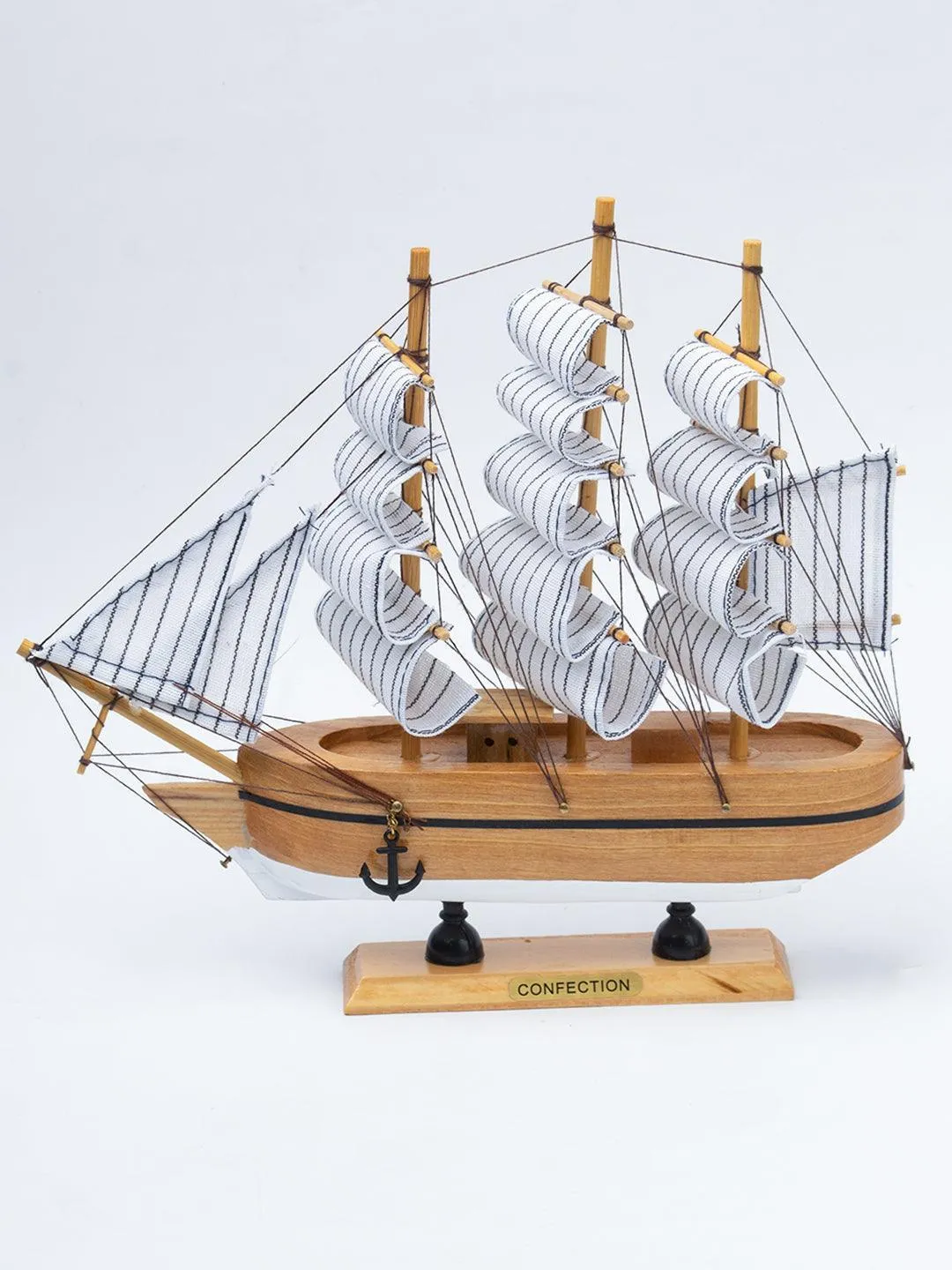 Sailing Boat Decorative Showpiece - Brown