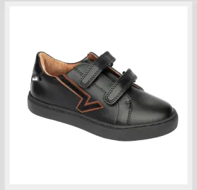 SALE FW23 Venettini Nolan Black Leather/Brown Grain Leather Velcro Sneaker