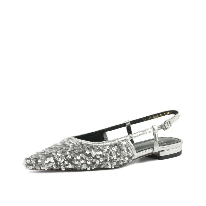 Sequin Slingback Flats